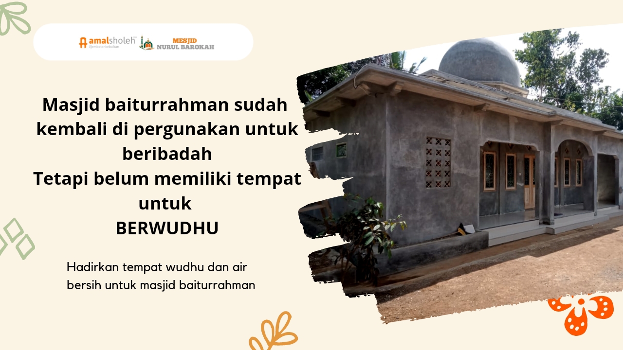 Bangun tempat Wudhu untuk masjid baiturrahman