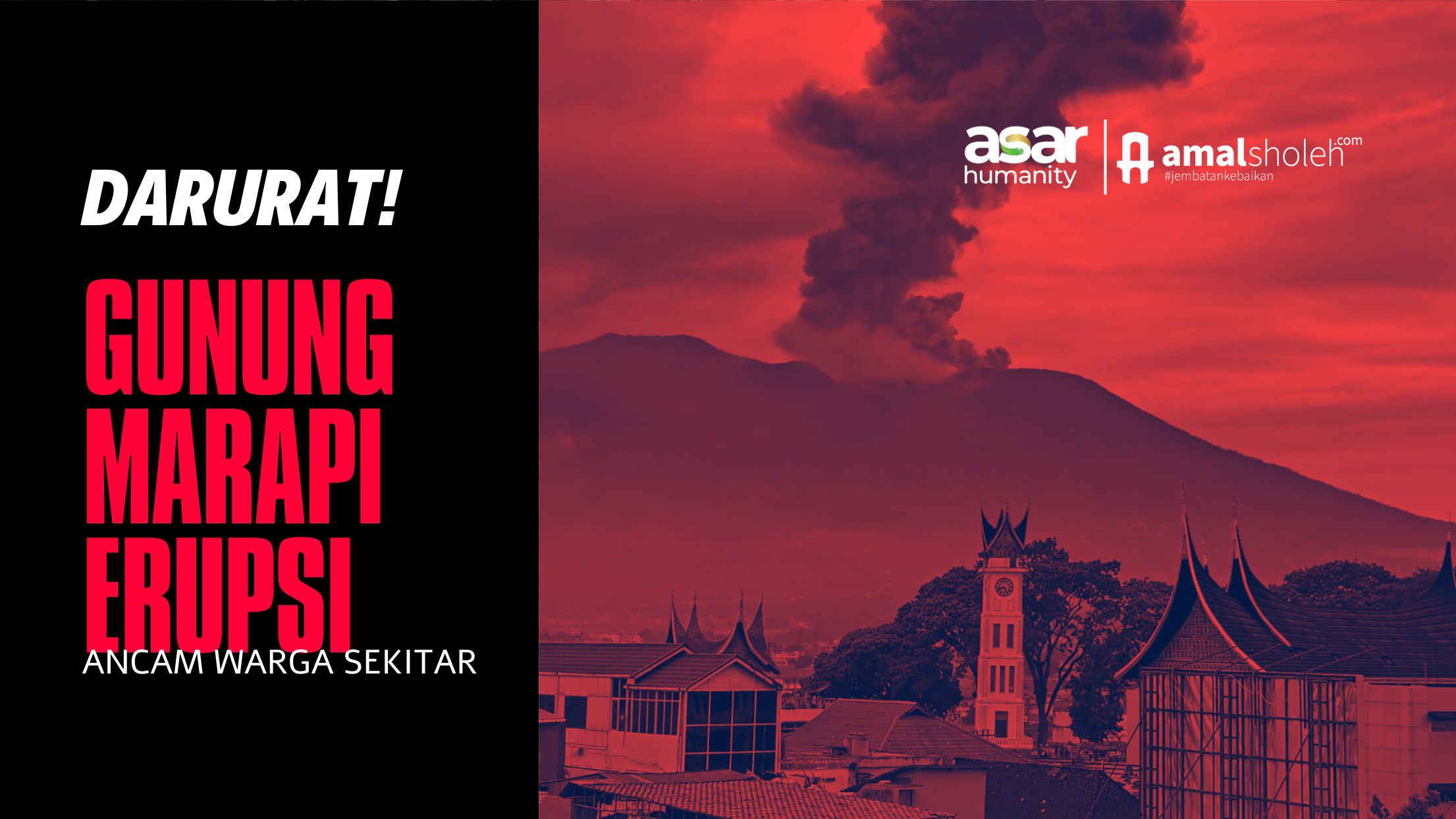 Darurat! Erupsi Gunung Marapi : Bantu Warga Terdampak