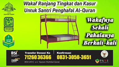 Wakaf Ranjang Tingkat dan Kasur Untuk Santriwati Penghafal Al-Quran