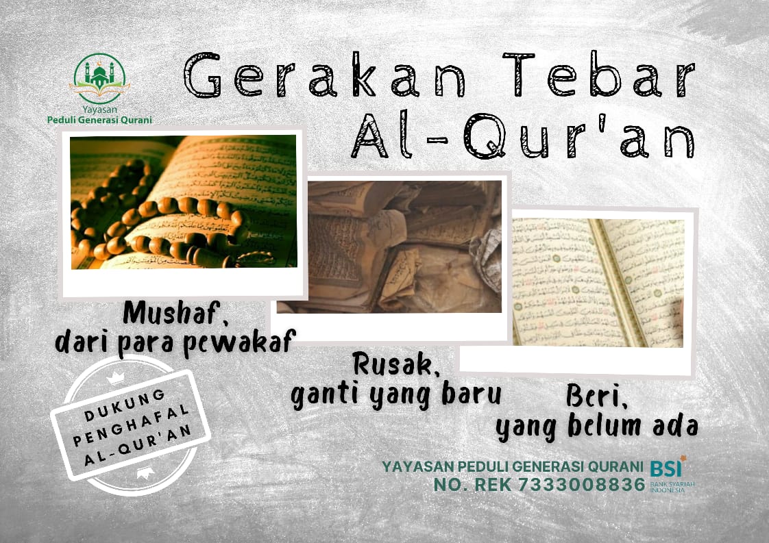 Wakaf mushaf, sedekah quran nan bantu pengemban al quran