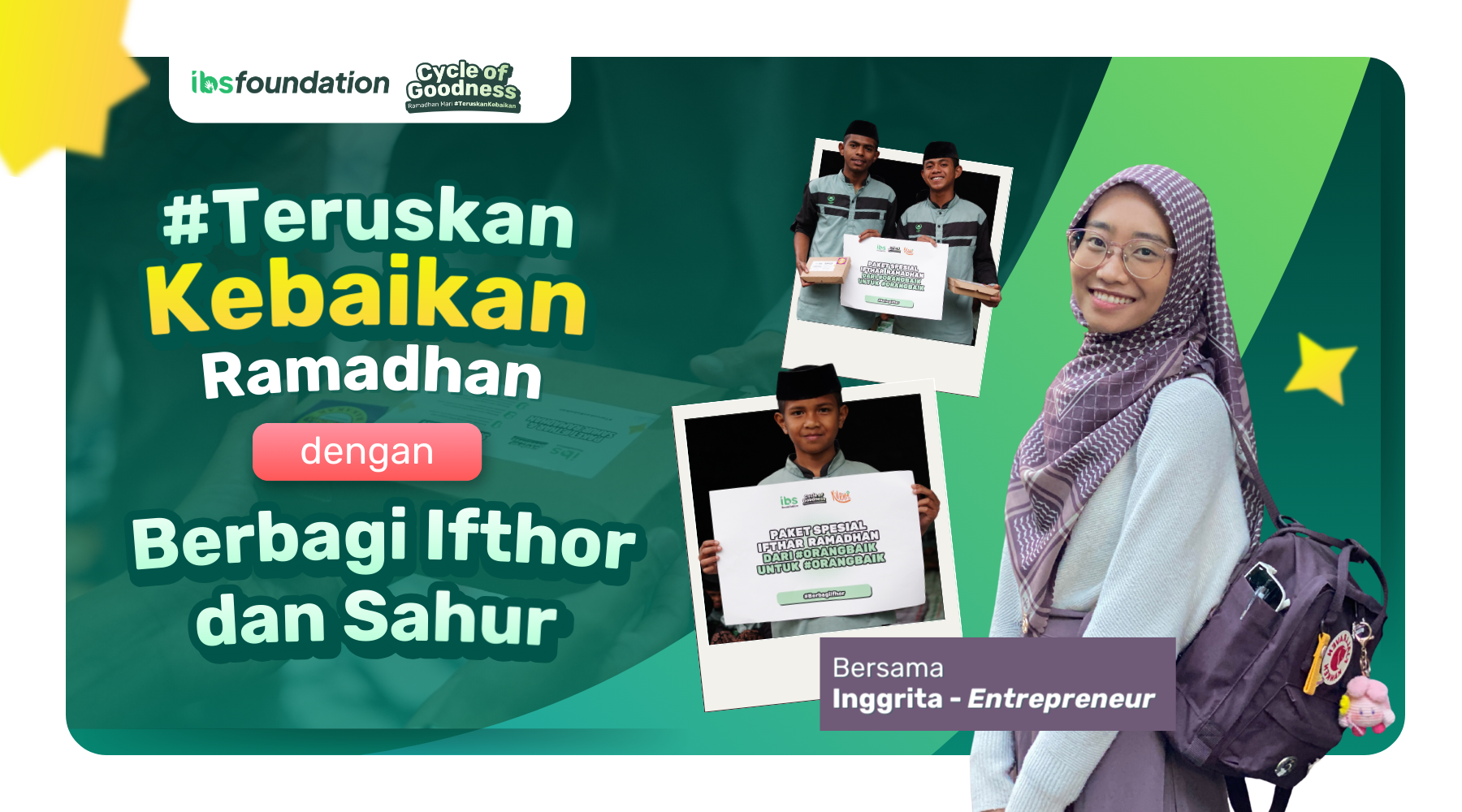 Bareng Inggrita Berbagi Paket Makanan Untuk Sahur dan Berbuka Puasa