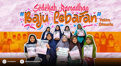 Hadiahkan Baju Lebaran tuk Anak Yatim Dhuafa