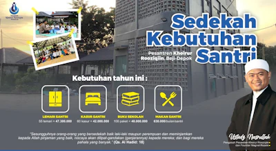 Infak Kebutuhan Santri Pesantren Khoirur Rooziqiin