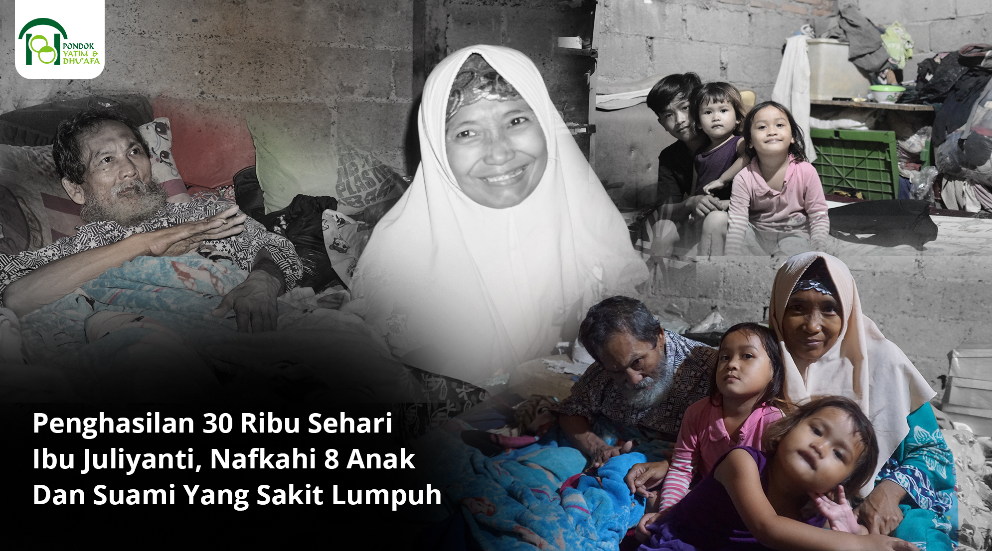 IBU BERJUANG NAFKAHI 8 ANAK DAN SUAMI SAKIT LUMPUH