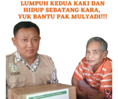 Lumpuh Dan Hidup Sebatang Kara, Yuk Bantu  Beban Hidup Pak Mulyadi