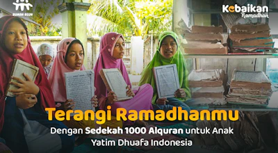 Sedekah 1000 Alquran untuk Anak Yatim Dhuafa Indonesia