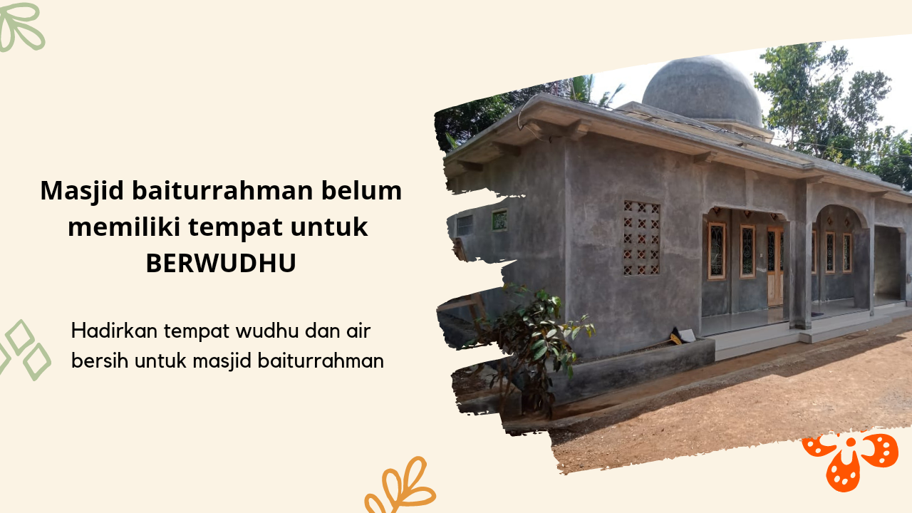 Bangun Tempat Wudhu untuk masjid baiturrahman